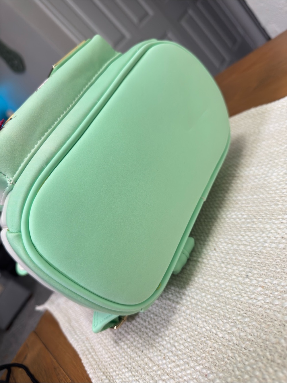 Loungefly Mint Green and White Floral Bow Kids Mini Backpack & Wallet Set - Picture 6 of 10